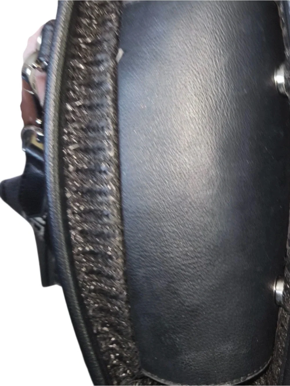 Steve Madden Black Woven Crossbody Bag with Logo Strap